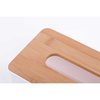 Basicwise Bamboo Removable Top Lid Rectangular Tissue box QI003486